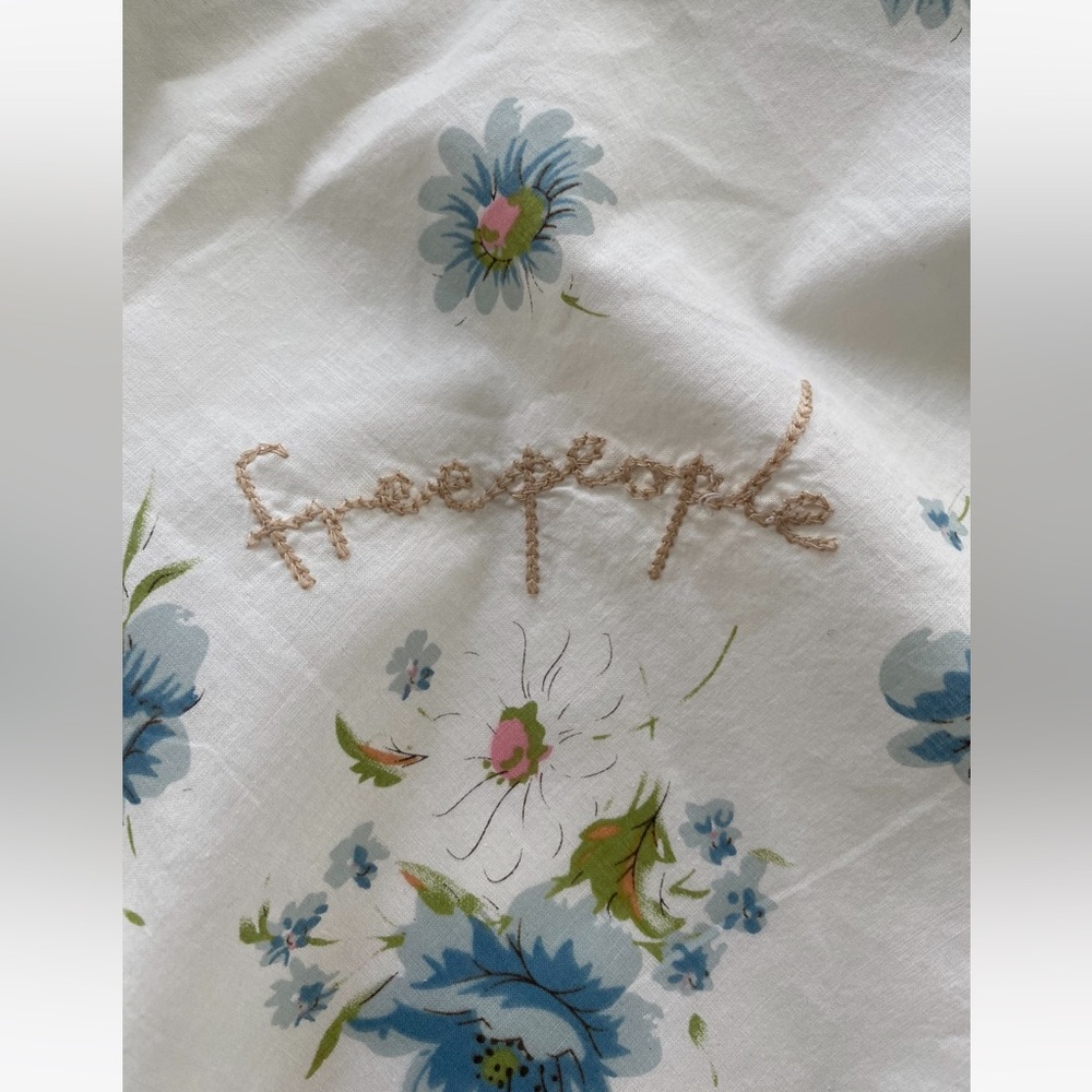 Free People 16x18 floral embroidered scarf - Picture 2 of 3